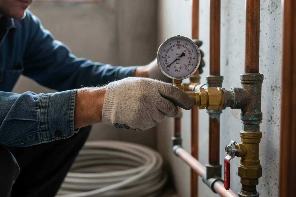 Pressure testing a repaired line during Water Line Repair in Harrodsburg
